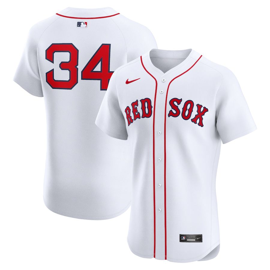 Men Boston Red Sox #34 David Ortiz Nike White Home Elite MLB Jersey->boston red sox->MLB Jersey